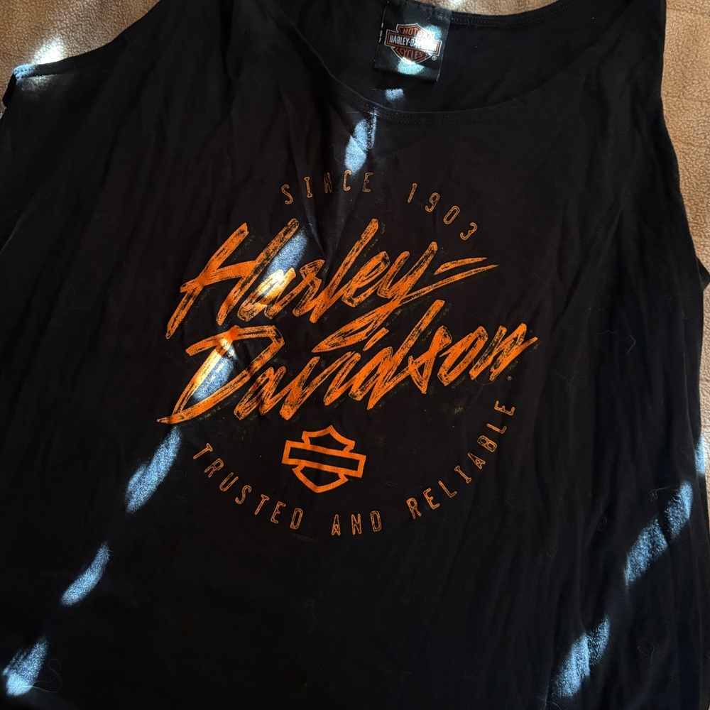 Harley-Davidson Black and Orange Graphic Tank